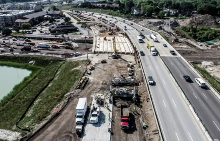 Michels Road & Stone crews operate on I-41 near Milwaukee.