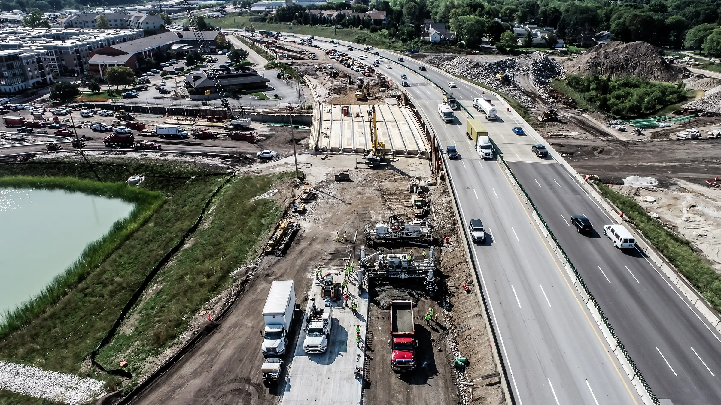 Michels Road & Stone crews operate on I-41 near Milwaukee.