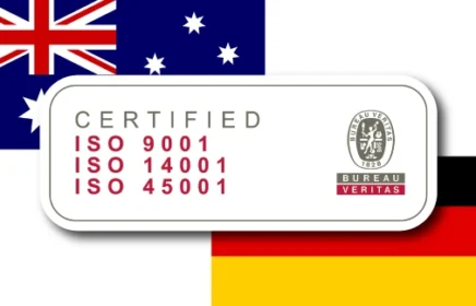 ISO Certifications with German and Australian flags