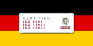 German Flag with ISO certifications